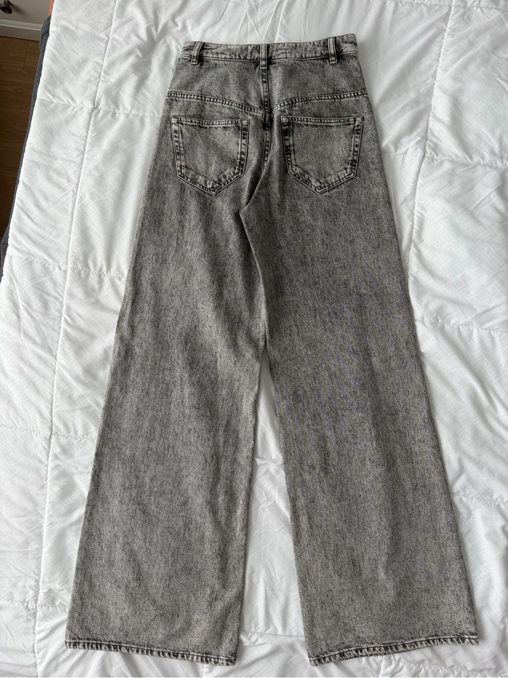 $590 Isabel Marant Lemony High-Rise Wide-Leg Jeans Gray Acid Wash Women’s FR 34 - Picture 7 of 13